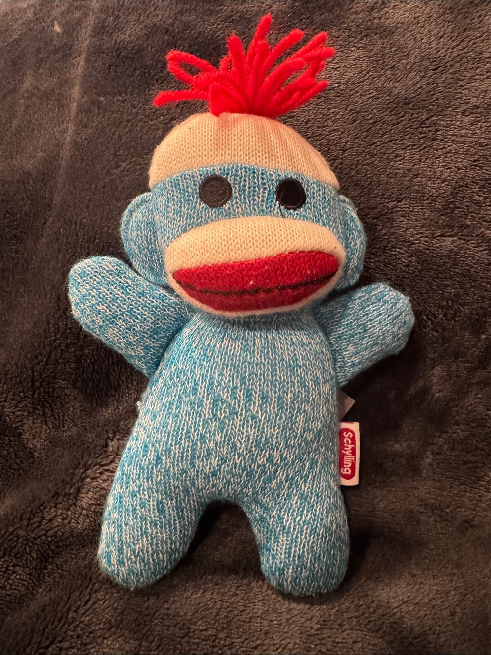 Blue Red Sock Monkey Plush Toy